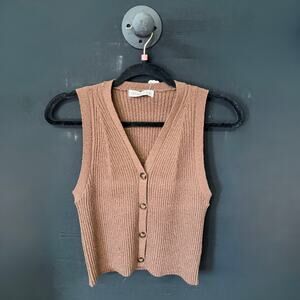 Zenana Ribbed Button Sweater Vest